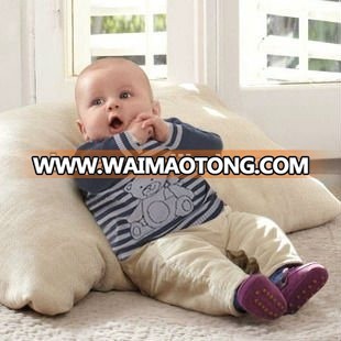 baby 100% cotton knit sweater with bear jacquard