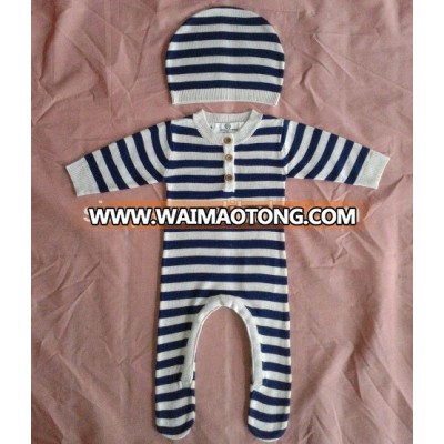 bamboo bay knitted rompers with hat